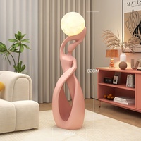 Lampe sculpturale de sol en résine Art Déco, motif femme abstraite de luxe, écologique, pour décoration de salon et meuble TV