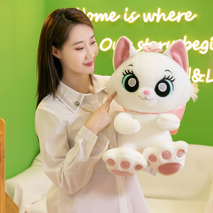 Peluche Gatto Mary Marie con Fiocco Rosa, Occhi Grandi, Gattino Bianco, Bambola di Peluche, Cuscino Morbido a Forma di Cartone Animato, Regalo <span class=keywords><strong>per</strong></span> Bambini, Decorazione - Product Image 5