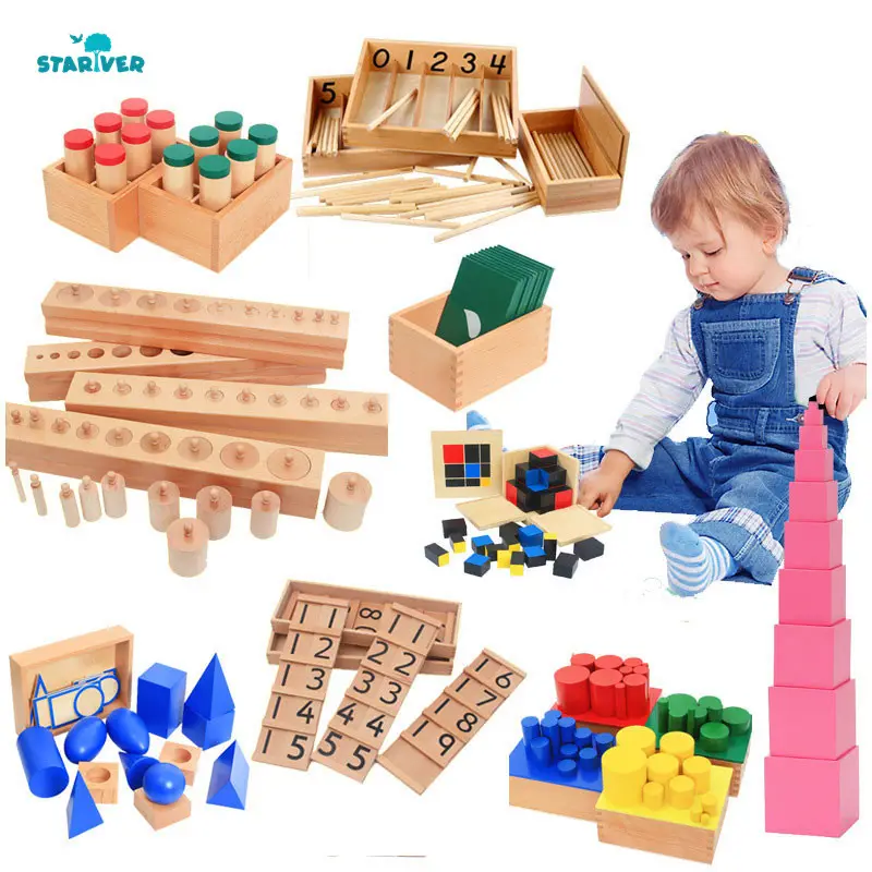 STARIVER Baby Wooden Montessori Educational Toy Kids Wooden Montessori Materials Full Set Juguetes Montessori Toys Math Material