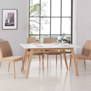 Bộ Bàn Ăn 1 + 4 Chân Gỗ MDF Màu Trắng Mờ Sơn Chất Lượng Cao Hiện Đại - Product Image 4