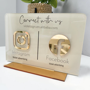 Placa de código Qr personalizada para mesa, señal con logotipo del sitio web, para redes sociales, para pagar señal acrílica - Product Image 4