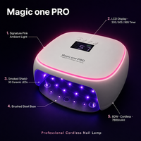 Lampe UV LED CM.NAIL Magic One pour usage domestique et professionnel en salon, lumière de durcissement des ongles 80W, rechargeable, portable, base en plastique ABS