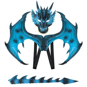 HLC RTS Halloween Carnaval Décoration de fête Défilé Ensemble de costumes de cosplay avec <span class=keywords><strong>ailes</strong></span> et queue de <span class=keywords><strong>dragon</strong></span> pour jeu de rôle et déguisement - Product Image 3