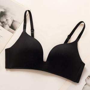 Good Quality Wholesale Custom Hot Sexy Solid Daily Comfort Ladies Wire Free <strong>Bra</strong> <strong>With</strong> <strong>Clear</strong> Straps - Product Image 5