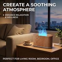 Diffuseur d'arômes 3D à effet bois de haute qualité, humidificateur ultrasonique à huiles essentielles, veilleuse pour la maison, la chambre et le bureau