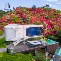 SH Luxe Moderne Extérieur Portable Mobile Glamping Espace Capsule Resort Hôtel Petite Maison