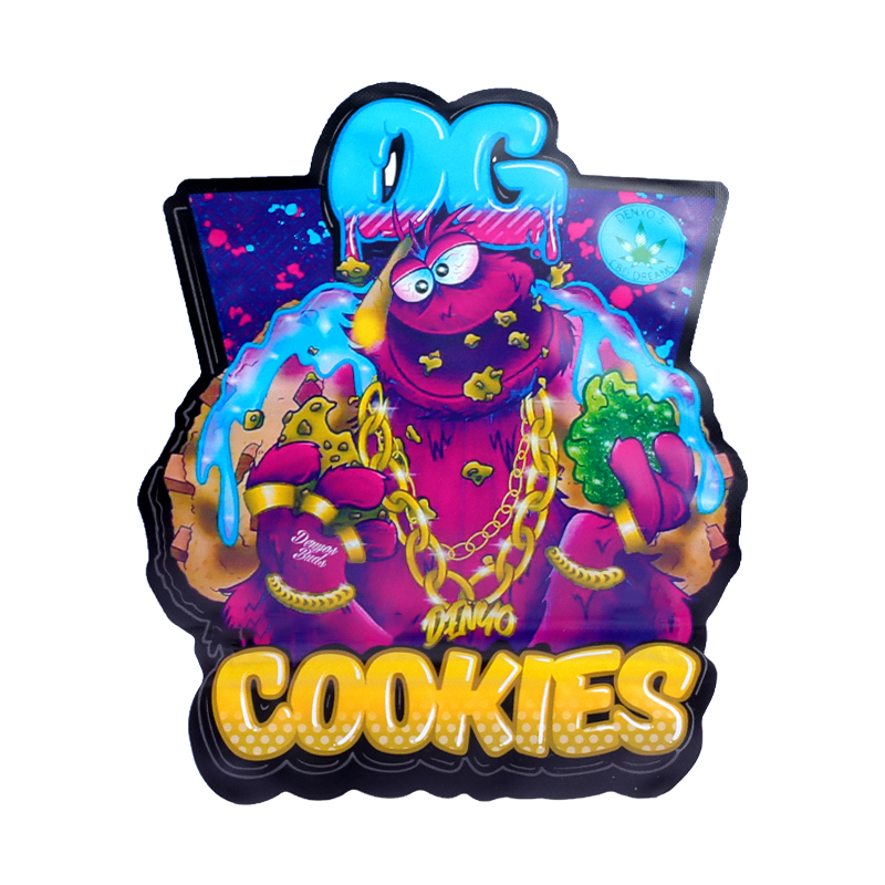 Custom 3.5 Mylar Bags Bopp Matte Finish Laminated Three Side Seal Holographic Recyclable Stand Pouch Resealable 3.5g Chewing Gum