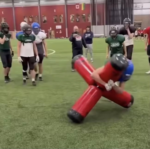 Attrezzatura da <span class=keywords><strong>allenamento</strong></span> Rugby Junior placcatori a 4 vie Quad placcatore attrezzatura da calcio con colonna di Touchdown e carta - Product Image 2