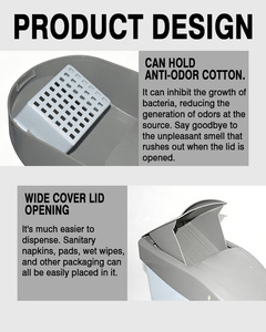 Lady's Blue Open Top Plastic Foot Pedal Sanitary <strong>Diaper</strong> Disposal <strong>Bin</strong> Hygiene Waste <strong>Bins</strong> for Home Toilet Use - Product Image 4