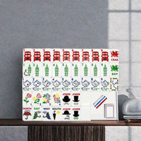 Ensemble de Mahjong américain - Bus à deux étages peint à la main, motif Big Ben Rose, pliable, luxe moderne, divertissement