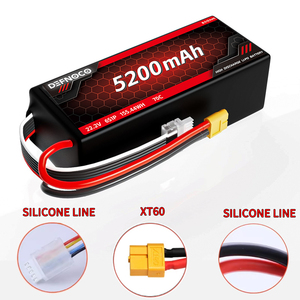 แบตเตอรี่ DEFNOCO 5200mAh 6S2P 22.2V ความหนาแน่นสูง อัตราการคายประจุ 70C ชุดแบตเตอรี่กึ่งโซลิดสเตท รับประกัน 1 ปี DF9043128 กึ่งโซลิดสเตท - Product Image 4