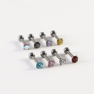 <span class=keywords><strong>Gaby</strong></span> G23 pendientes <span class=keywords><strong>de</strong></span> titanio <span class=keywords><strong>de</strong></span> color Piercing circón hilo interno cartílago oreja hueso joyería - Product Image 2