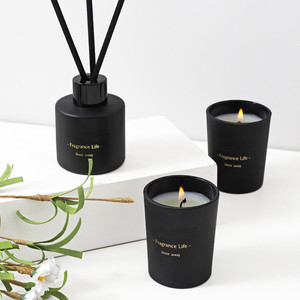 <span class=keywords><strong>Bougie</strong></span> de mariage de luxe 12 oz <span class=keywords><strong>ou</strong></span> plus 1 mèche marque privée noire 50 ml 110ml bougies parfumées et diffuseur de roseaux avec boîte - Product Image 2
