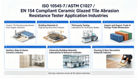 Probador de Resistencia a la Abrasión de Azulejos Cerámicos Esmaltados, Cumple con las Normas ISO 10545-7 / ASTM C1027 / EN 154 |   Máquina de Prueba de Resistencia al Desgaste para Laboratorio