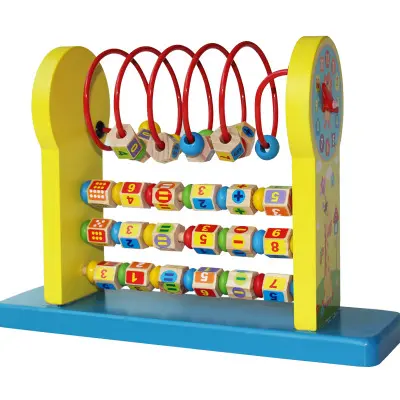 Montages Vroege Educatieve Houten Kronkelende Koord Kraal Multifunctionele Abacus Rekenkundige Berekening Kinderen Speelgoed