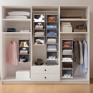 SINCERE Modern Eco-friendly Fabric Wall-Mounted Hanging <strong>Shelf</strong> Wardrobe Storage <strong>Cupboard</strong> <strong>Organiser</strong> 3 Compartments Foldable - Product Image 5