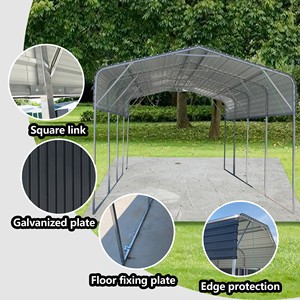 Toldo Doble Impermeable <span class=keywords><strong>para</strong></span> Automóvil, Desmontable, de Metal Galvanizado, de 11x19 Pies, de Fácil Montaje, <span class=keywords><strong>para</strong></span> Protección Solar en el Jardín - Product Image 5