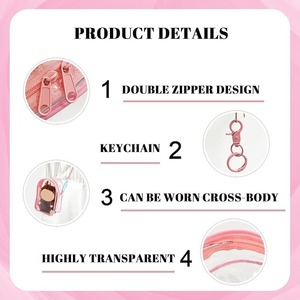 Estuche de transporte protector de PVC rosa para muñecos de peluche con pantalla colgante y correa cruzada - Product Image 6