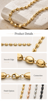 Collier chaîne en or texturé personnalisé, bijoux de mode pour femmes, à porter en soirée