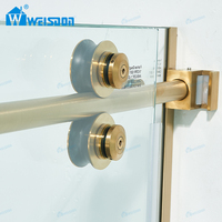 Weisdon Bon Prix Rectangle Or En Acier Inoxydable Sans Cadre Porte De Douche En Verre Trempé Salle De Douche