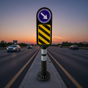 Reflective Roadway Median <b>Strip</b> Caution Safety Sign Board-Steel or <b>PVC</b> - Product Image 3