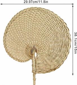 Éventail en bambou de style chinois, sculpté à la main, pour l'été, en feuille de palmier naturelle, écologique, décoration murale, éventails portatifs - Product Image 2