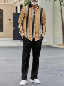 Conjunto de camisa informal para <span class=keywords><strong>hombre</strong></span> con estampado Digital 3D antipilling de verano caliente europeo y americano, pantalones de manga larga, salida de fábrica - Product Image 5
