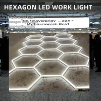 Plafonnier LED hexagonal blanc froid personnalisé, portable, indice de protection IP54, CRI 90 élevé, pour atelier de détail automobile, garage, bureau
