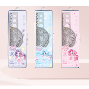 <span class=keywords><strong>Regla</strong></span> Kawaii transparente clásica de 20cm para niños, juego de <span class=keywords><strong>Regla</strong></span> suave de dibujo DIY multifunción para niños, estudiantes, papelería escolar - Product Image 5