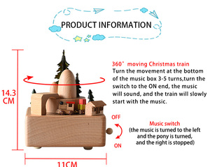 Nueva Caja Musical de Madera Hecha a Mano con Mecanismo de Cuerda <span class=keywords><strong>para</strong></span> Regalos Navideños - Product Image 2