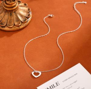 Nuevo diseño delicado moda capas cromo cadena ajustable en forma de corazón colgante collar regalo del Día DE LA MADRE collar