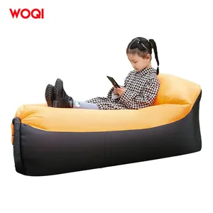 WOQI Outdoor Camping Convenient Camouflage Bean Bag With Stuff Pouch Inflatable Lazy Bag Air Sofa Bed