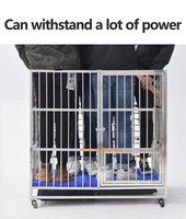 Cage de séparation mobile en acier inoxydable EUR PET pour chiens, avec roulettes et plateau, idéale pour l'élevage et les cliniques vétérinaires