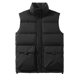 Workwear Vest Sleeveless Black Polyester Fiber 90% Fleece Large Pockets For Work - Product Image 1
