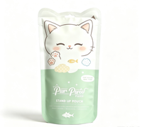Pochette d'emballage alimentaire pour animaux de compagnie, personnalisée, imprimée, avec fermeture éclair, résistante à l'humidité, en matériau MOPP+PET+PE