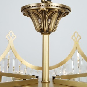 French Retro Copper Crystal Lamp Modern European Luxury Villa Chandelier for Living <b>Dining</b> Bedroom LED Black White for Hotels - Product Image 4