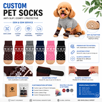 Chaussettes personnalisées pour chiens et chats, chaudes, imperméables, antidérapantes, imprimées, double couche, en coton, avec semelle en caoutchouc à pois, douces, respirantes, pour la marche en intérieur, soin des pattes