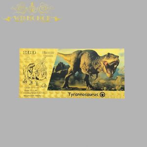 Nuevo Billete de Dinosaurio de Jurassic World con Lámina de Oro de 6 Tipos, Billete de Dinosaurio de $100 Chapado en Oro de 24K para Colección - Product Image 2