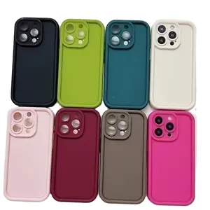 Candy Color Shockproof Soft TPU Phone Cover Case Liquid Silicone Mobile Phone Case For IPhone15 12 13 14 11