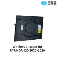 YULINME Chargeur de voiture sans fil magnétique avec boîte de rangement centrale mains libres et charge rapide, compatible Hyundai I20 2020-2026