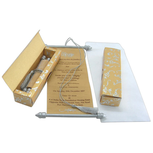 מותאם אישית חתונה גלילה מותגי כרטיס תפריט אלגנטיים עם סרט נייר סרט כרטיס & tassel - Product Image 6