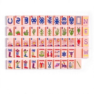 Ensemble de Mahjong de Luxe Écologique et Durable pour la Famille - Tuiles en Acrylique/Lucite - Portable et Résistant à l'Eau pour <span class=keywords><strong>Bar</strong></span>, Voyage et Jeux - Product Image 1