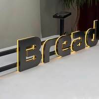 Enseigne rétroéclairée LED en acier inoxydable antirouille avec logo personnalisé, lettres lumineuses pour mur de bureau d'entreprise