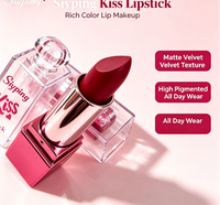 Lot de 24 rouges à lèvres hydratants Kiss, teintes mates hautement pigmentées, emballages cosmétiques en gros, boîtes en vrac