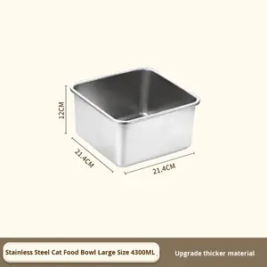Mangkuk Makanan Anjing Kucing Stainless Steel Terlaris, Wadah Makan Hewan Peliharaan Grosir, Tahan Lama Kapasitas Besar untuk Penggunaan di Rumah - Product Image 6