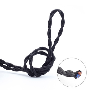 <span class=keywords><strong>Noir</strong></span> 2 Core Corde Électrique Fil Vintage Antique Tressé Torsadé <span class=keywords><strong>Tissu</strong></span> Câble D'éclairage Tissé Soie Cordon Flexible - Product Image 2