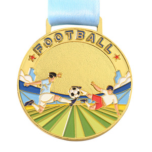 Hot Selling Professional Metal Manufacturer 2D 3D Printed <strong>Cheap</strong> Football Soccer <strong>Medals</strong> - Product Image 1