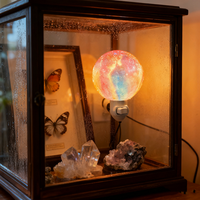Lampe de Nuit LED 3D en Forme de Lune/Terre, Projection d'Étoiles Colorée, Moderne, en ABS, à Brancher, pour Chambre d'Enfant, CRI 95 Moyen
