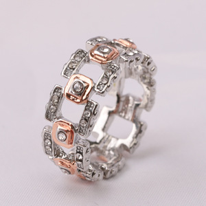 Geometric <b>Crystal</b> <b>Ring</b> Gold Rose Gold Pave Setting Everyday Wear Unisex Jewelry - Product Image 4