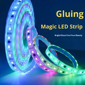 Tira de luces LED, cintas LED ambientales que cambian de Color flexibles inteligentes, luces LED decorativas impermeables para dormitorio - Product Image 5